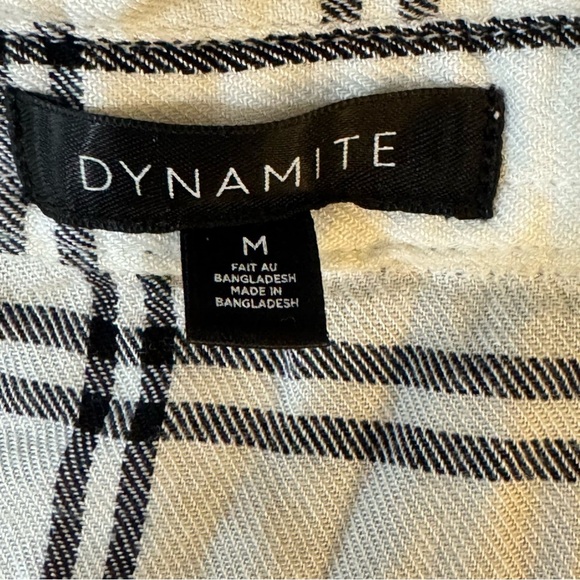 Dynamite White and Black Long Sleeve Tie Front Button Down Shirt
#1108 - Picture 4 of 6
